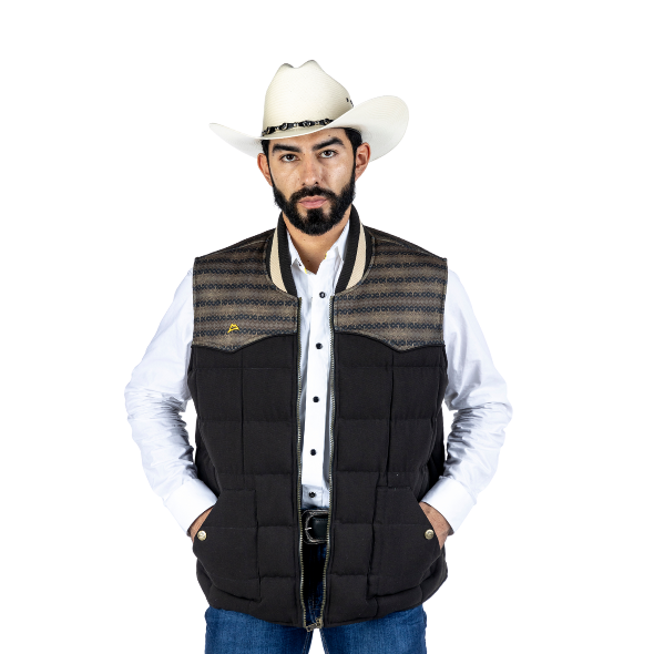Chaleco Faux Tonatuh Dark Brown/Black