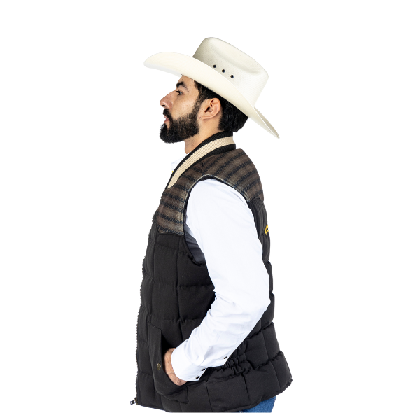 Chaleco Faux Tonatuh Dark Brown/Black