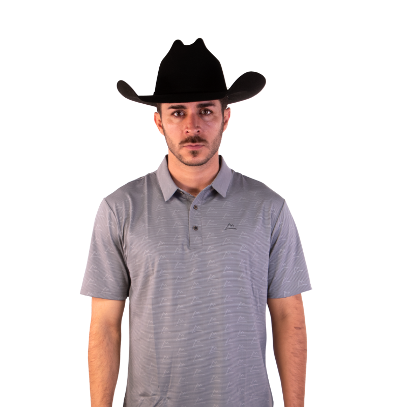Polo Print Gris Azulado Hombre