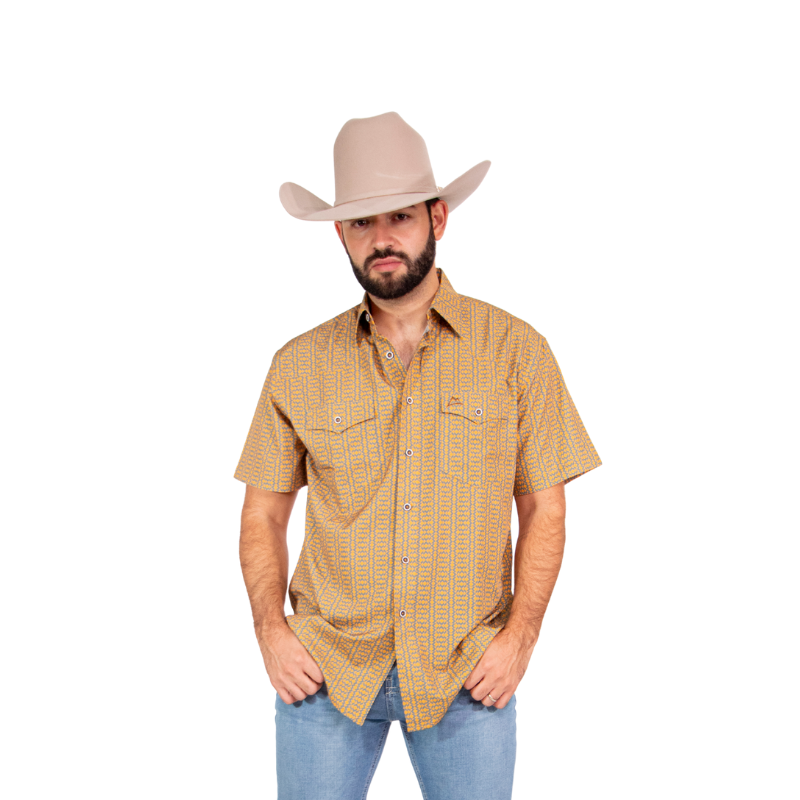 Camisa Frisco Mosaico Mostaza Hombre