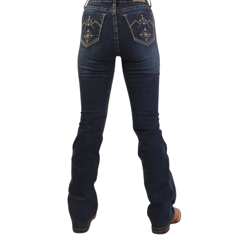 Jeans Vaqueros Dama Boot Cut Azul Medio