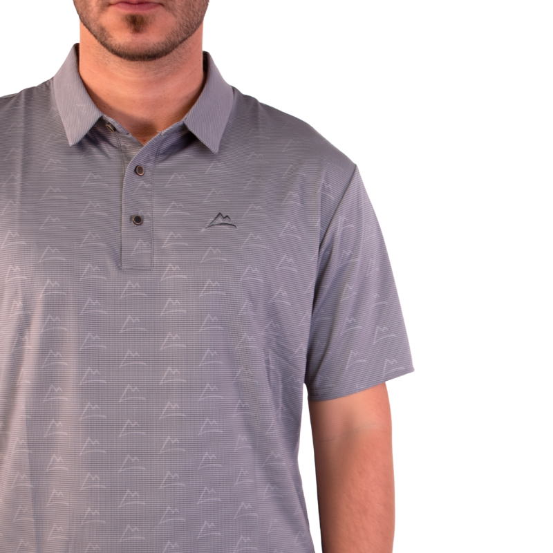 Polo Print Gris Azulado Hombre
