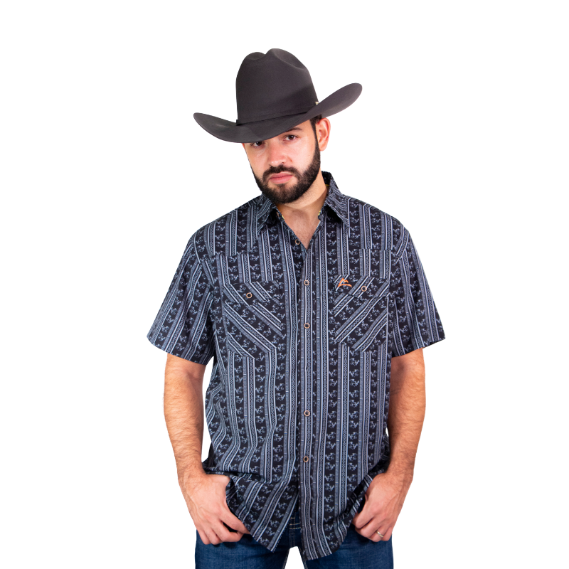 Camisa Vaquera Frisco Caballos Negro