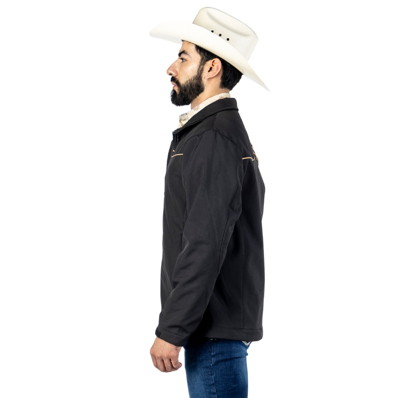 Chamarra Spandex Black-Kahki RIbete