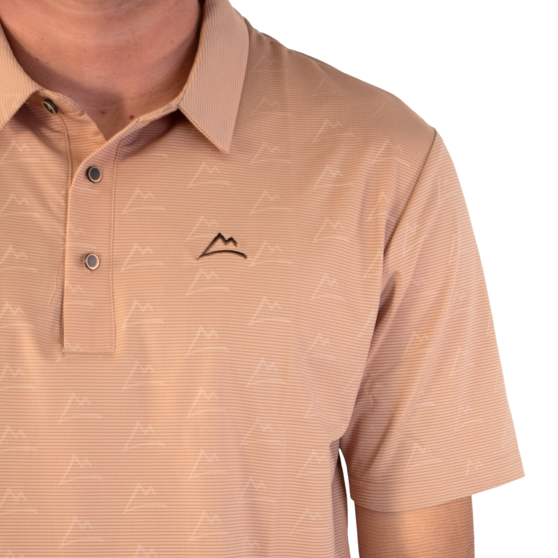 Polo Print Beige Café Hombre