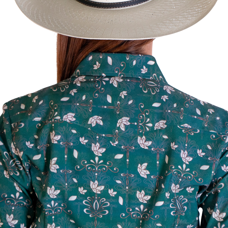 Camisa Vaquera Icy Denver Mujer Flor De Yuka Verde A-CM128