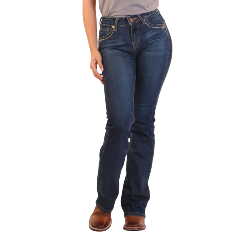 Jeans Vaqueros Dama Boot Cut Azul Medio