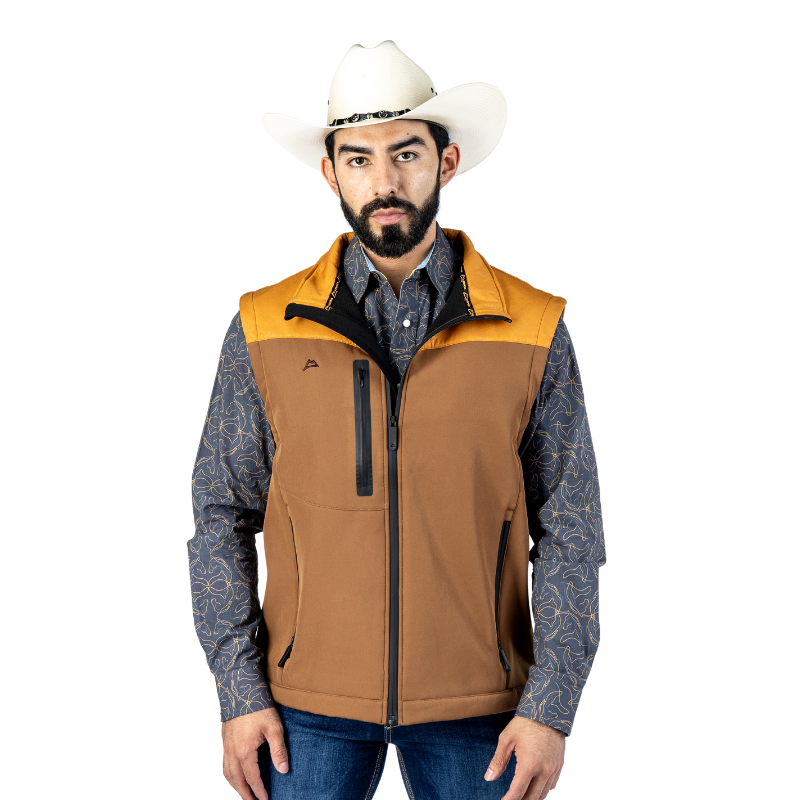 VE905-FG9-10 Chaleco Spandex Forjado Gloss Yellow-Brown