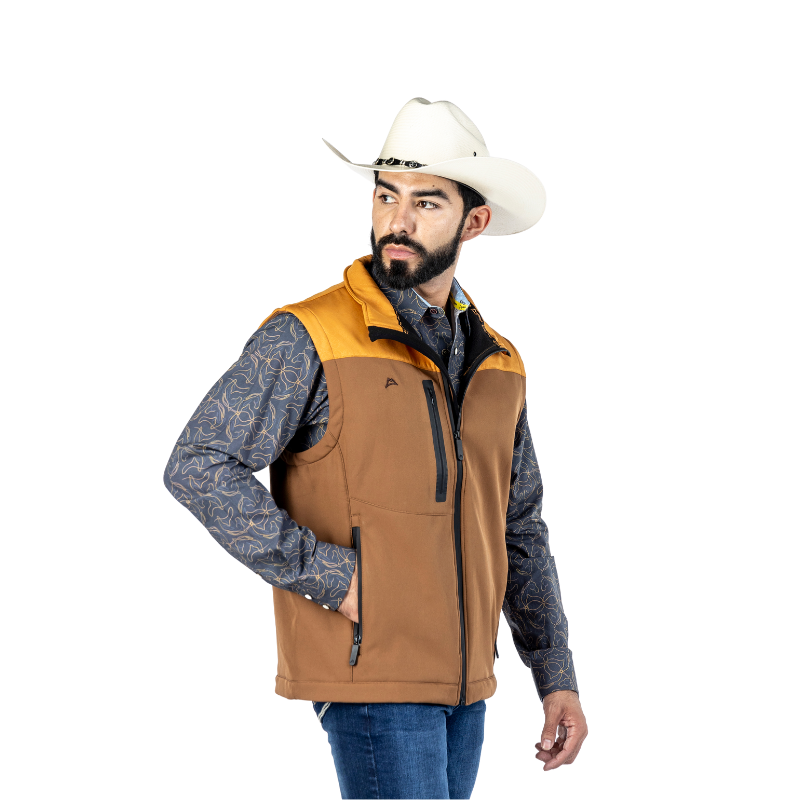 VE905-FG9-10 Chaleco Spandex Forjado Gloss Yellow-Brown