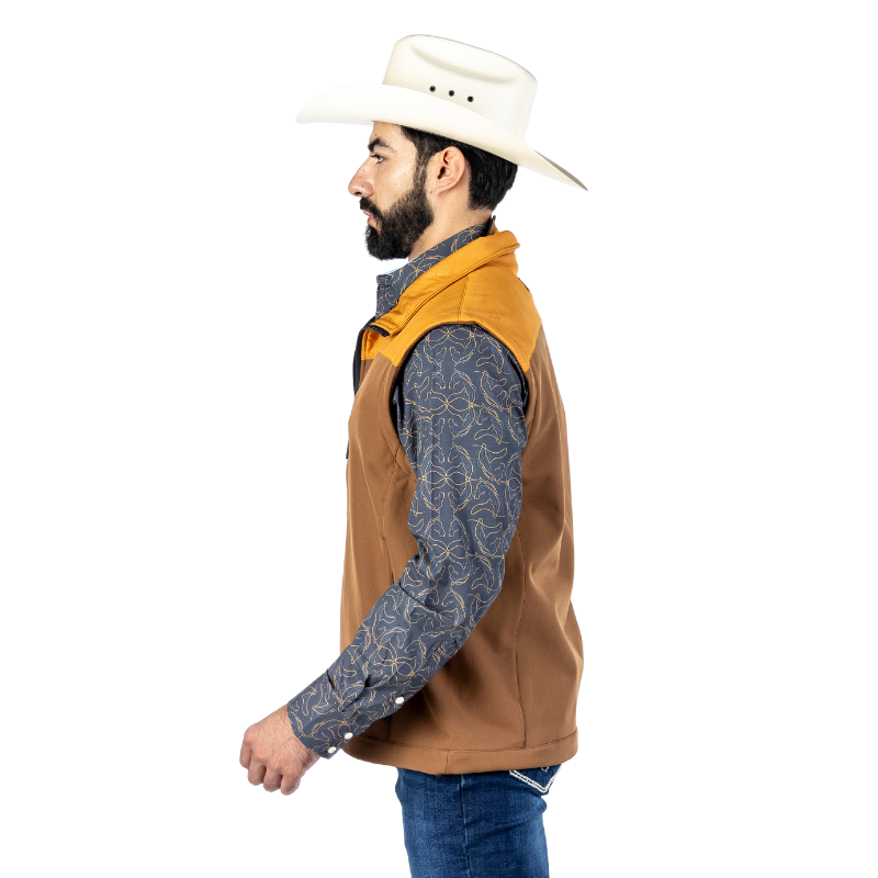 VE905-FG9-10 Chaleco Spandex Forjado Gloss Yellow-Brown