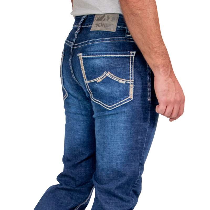 Pantalón Vaquero Caballero Azul Negro/Rinse Silicone JH004