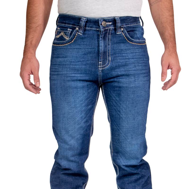 Pantalón Vaquero Caballero Azul Negro/Rinse Silicone JH004