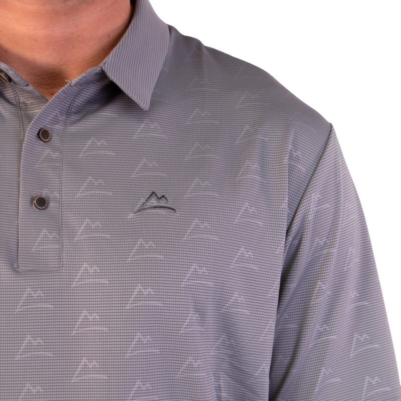 Polo Print Gris Azulado Hombre