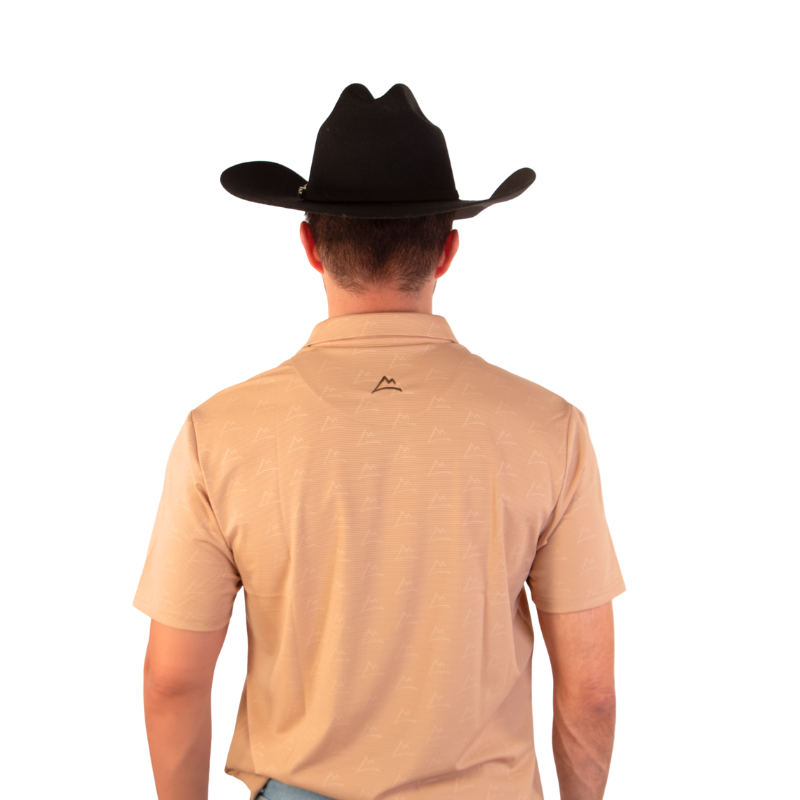 Polo Print Beige Café Hombre