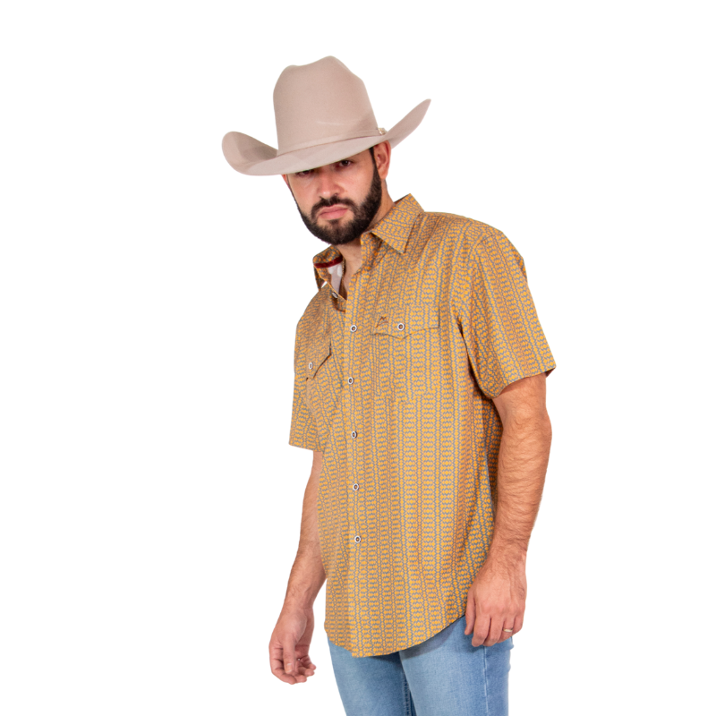 Camisa Frisco Mosaico Mostaza Hombre