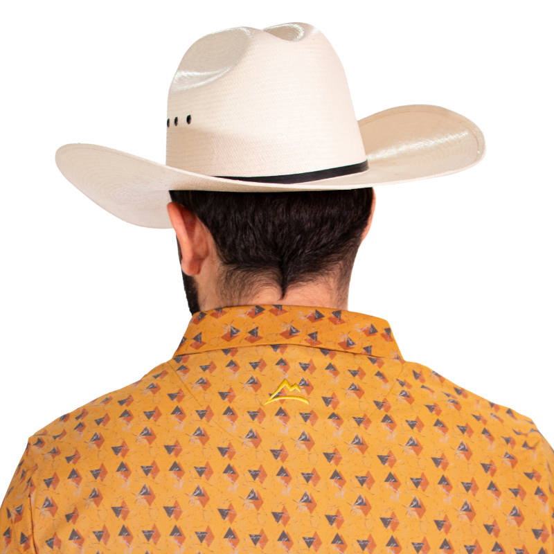 Polo Print UV Amarillo/Café/Naranja Hombre