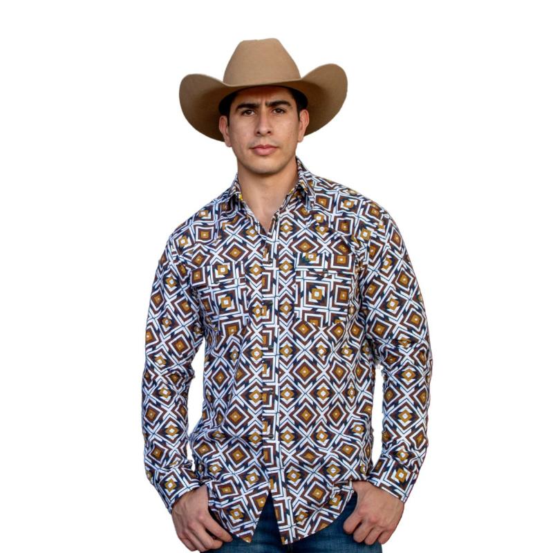 Camisa Vaquera Mosaico Estrella Azul Hombre