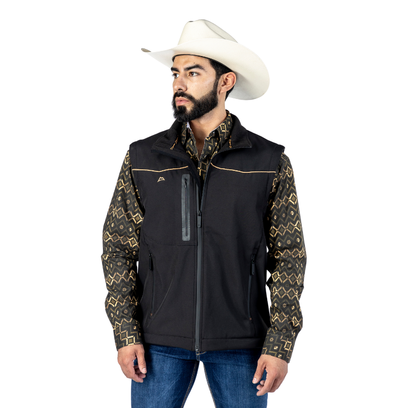 Chaleco Spandex Black-Khaki Ribete