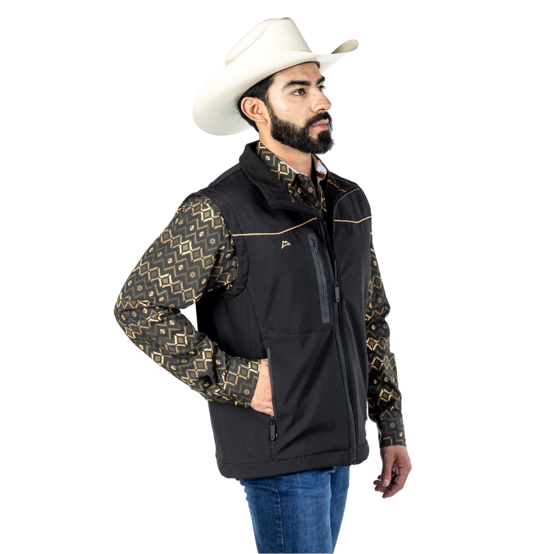 Chaleco Spandex Black-Khaki Ribete