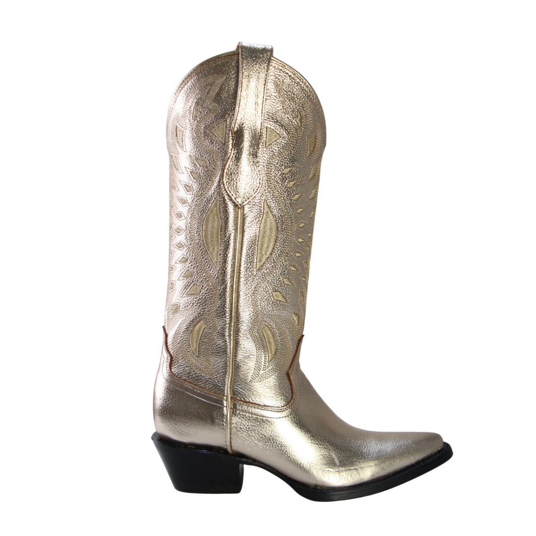 Botas Vaqueras  Sniptoe Metálico Oro