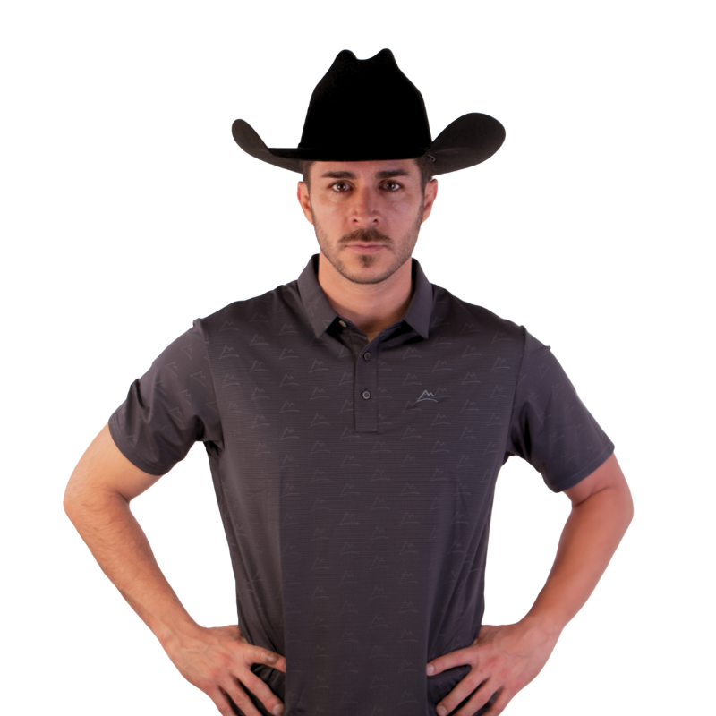 Polo Print Azul Marino Gris Hombre