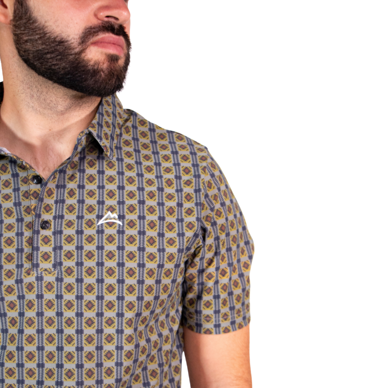 Polo Print UV Verde/Azul/Amarillo Hombre