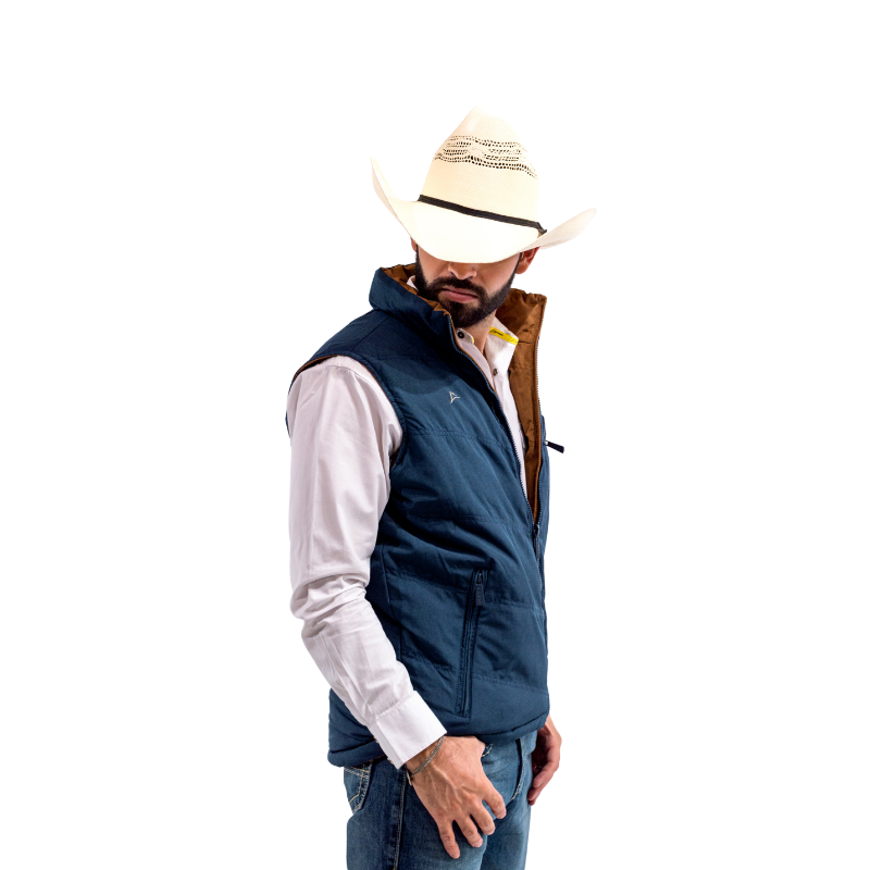 Chaleco Vaquero Doble Vista Camel-Navy