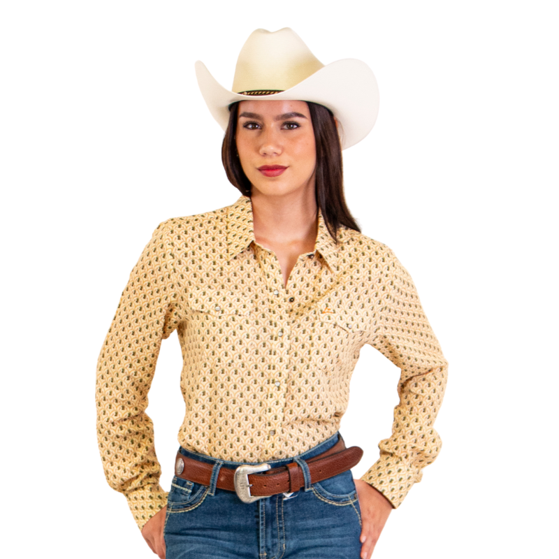 Camisa Vaquera Estampado Caballos Y Cactus