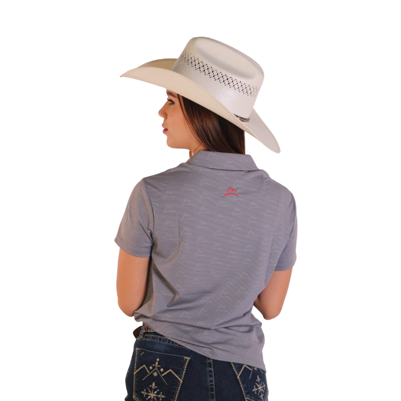 Polo Print Gris Azulado para Mujer