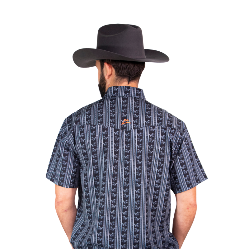 Camisa Vaquera Frisco Caballos Negro
