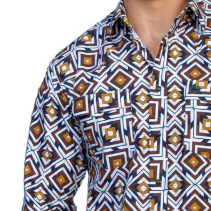 Camisa Vaquera Mosaico Estrella Azul Hombre