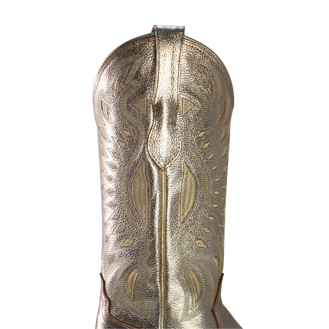 Botas Vaqueras  Sniptoe Metálico Oro