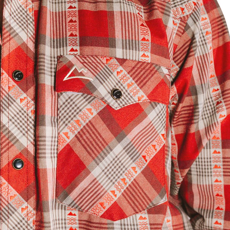 Camisa Vaquera Icy Denver Hombre Cuadros Vino