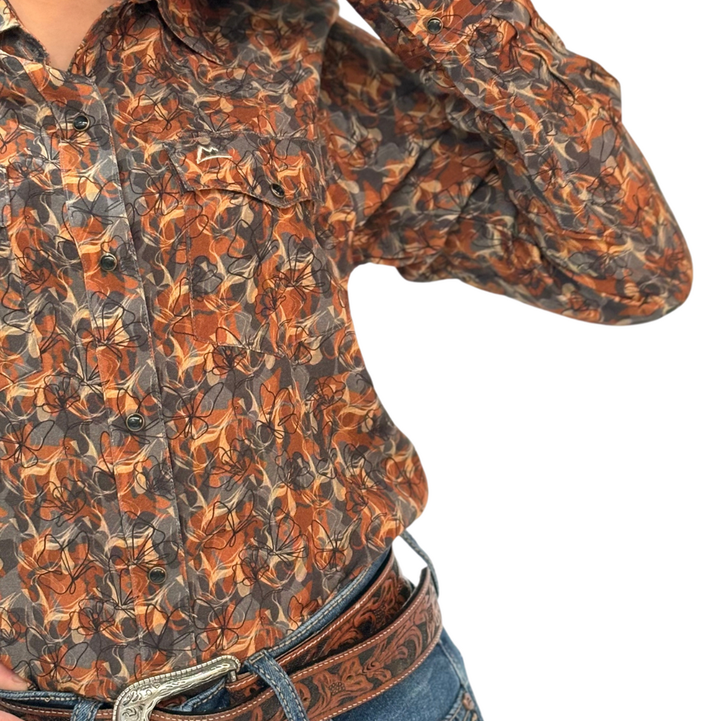 Camisa Vaquera Dama Estampado Monarca Mármol