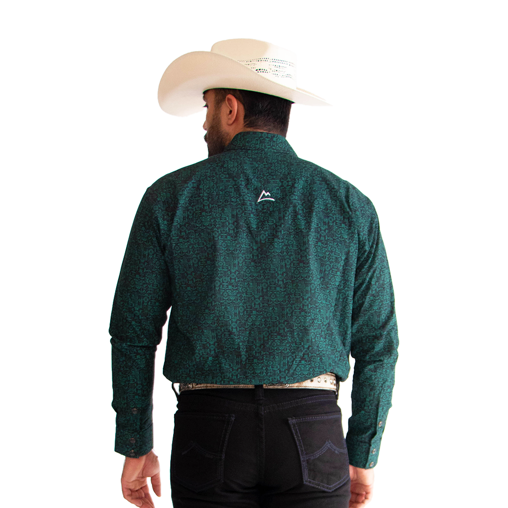 Camisa Vaquera Denver Tribal Green