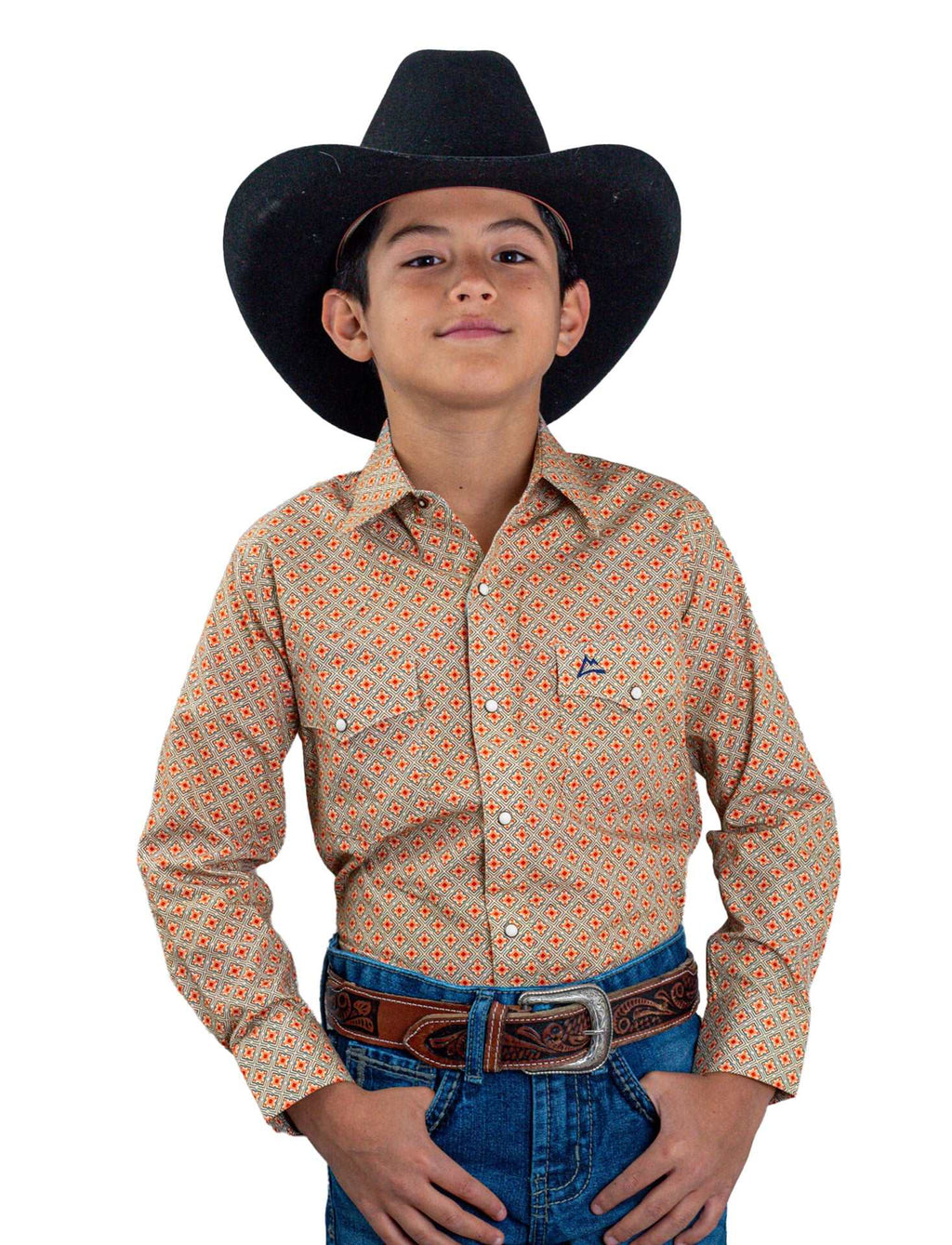 Camisa Kids Mosaico Naranja CKD020