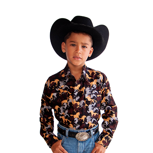 Camisa Kids Lisa Horses Camouflage CKD030