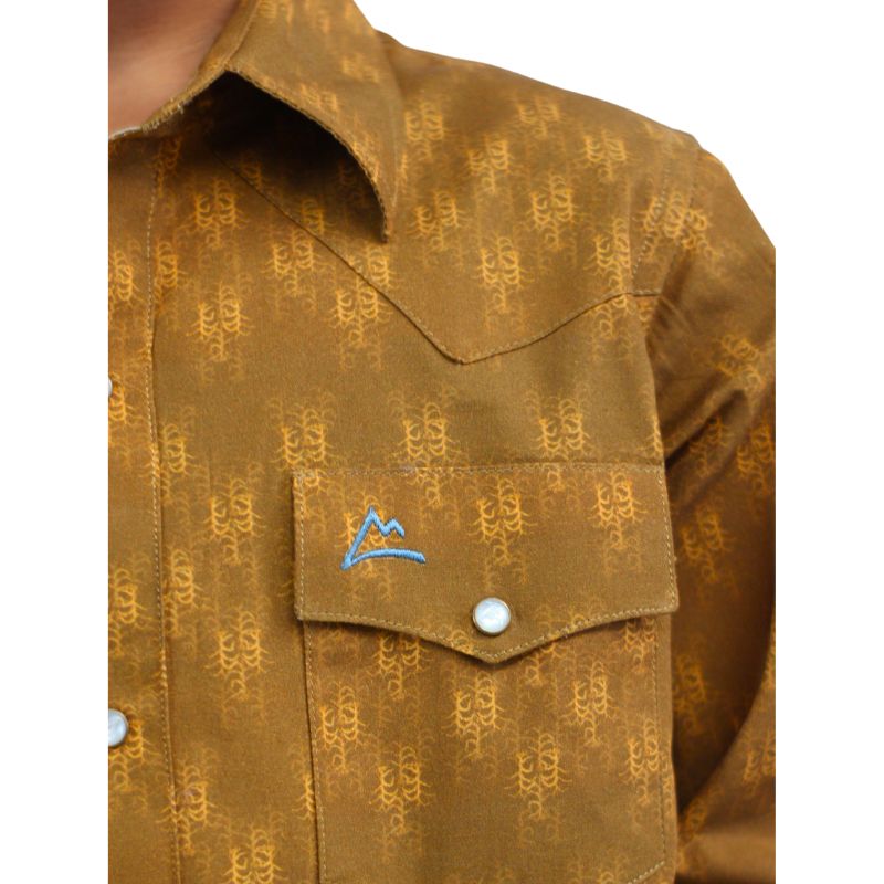 Camisa Kids Estampado Milpa Color Mostaza