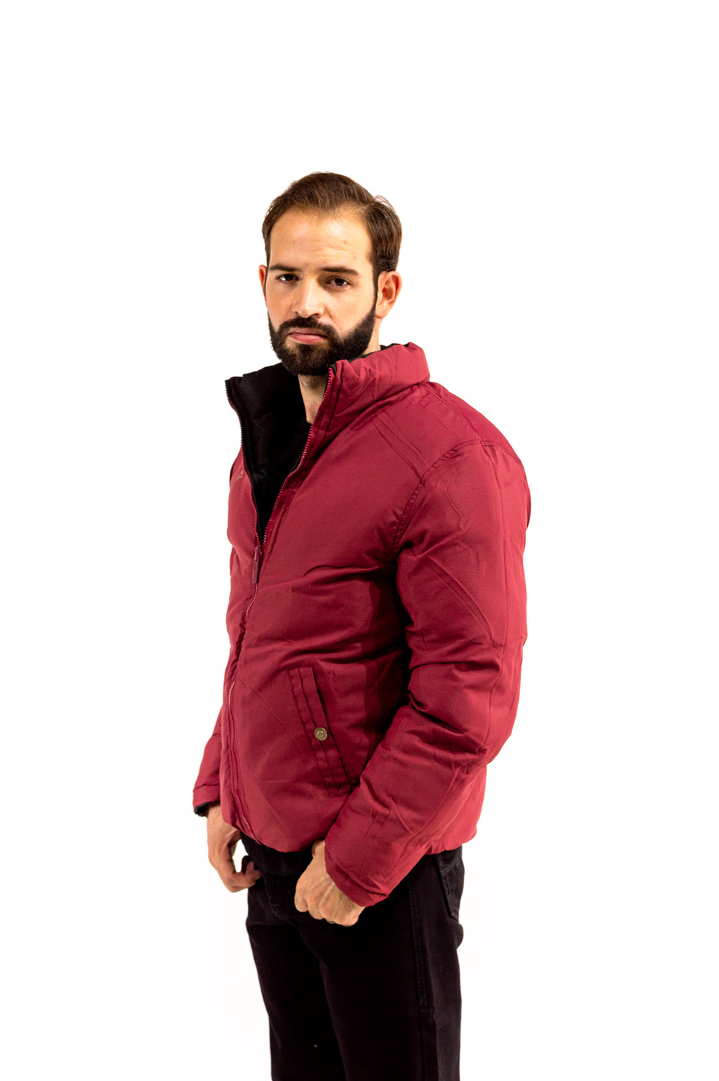 Chamarra Caballero Doble Vista Black/Wine