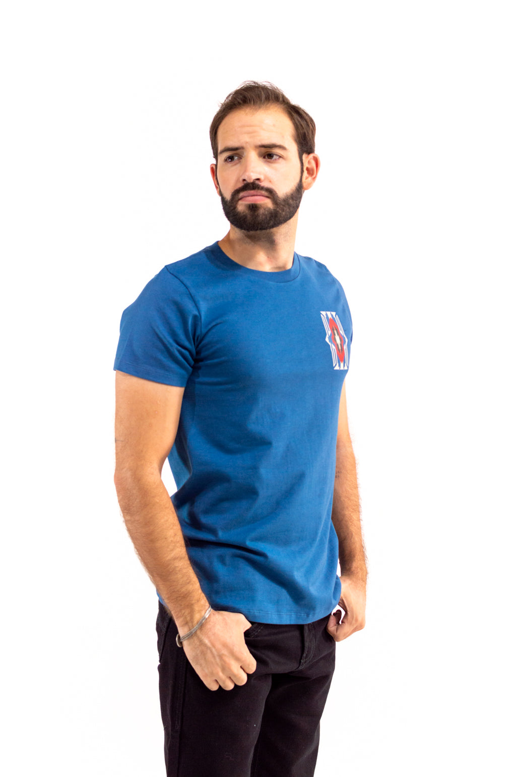 Playera Para Caballero Azul Plumbago