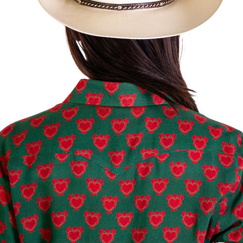 Camisa Vaquera Estampado Corazón