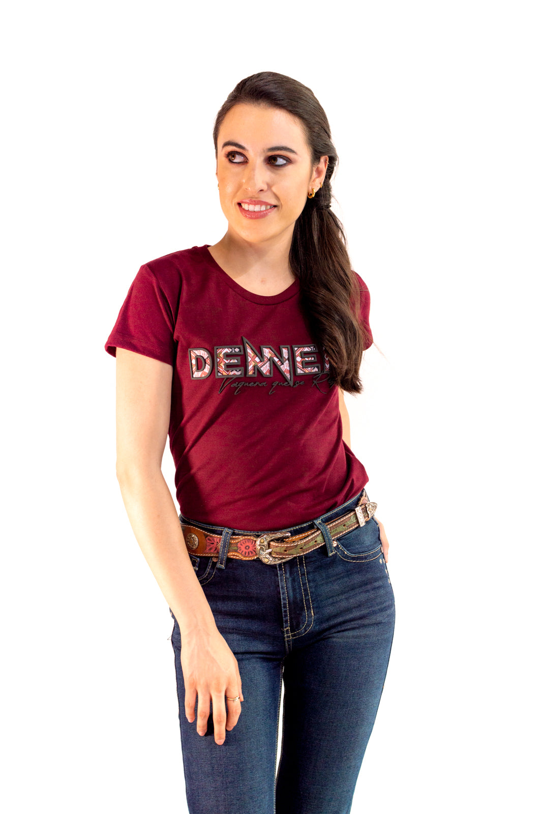 Playera Para Dama Jaspe Vino