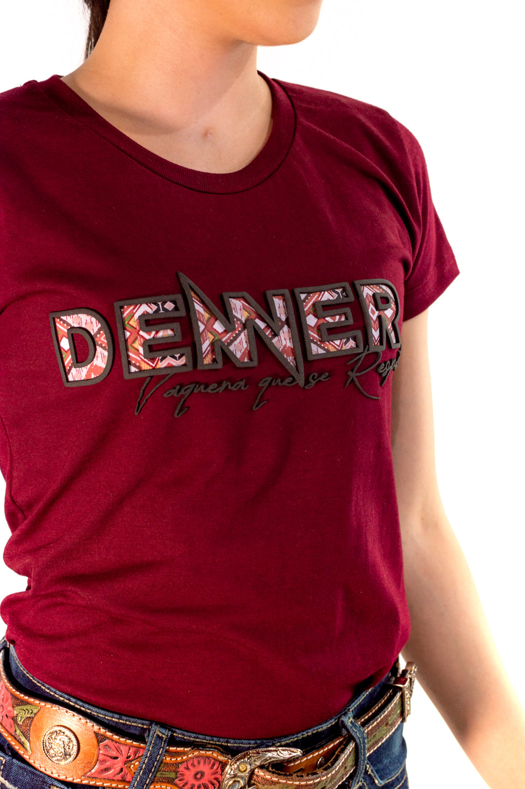 Playera Para Dama Jaspe Vino