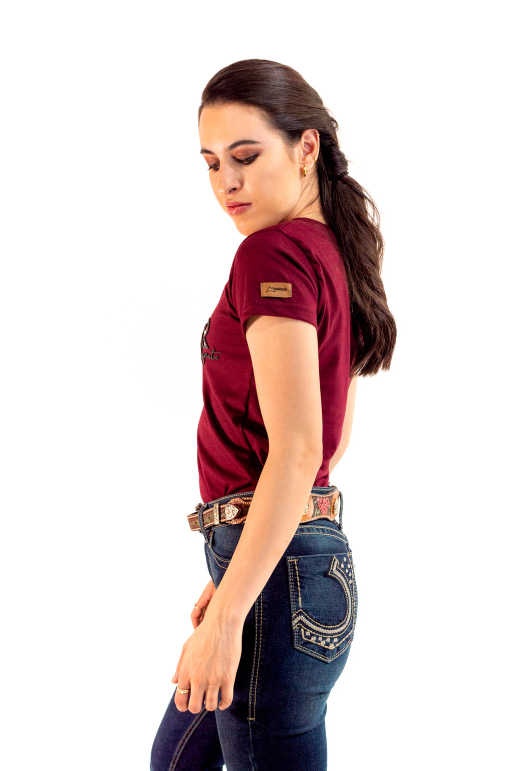 Playera Para Dama Jaspe Vino