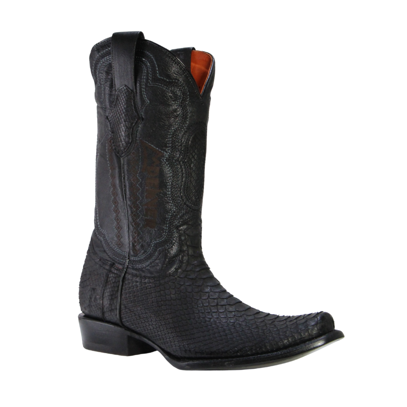 Bota Vaquera Caballero Negro Pitón Cabra