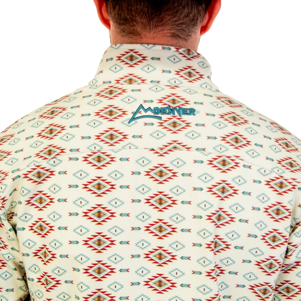 Chamarra Vaquera Spandex Tribal Flechas Beige