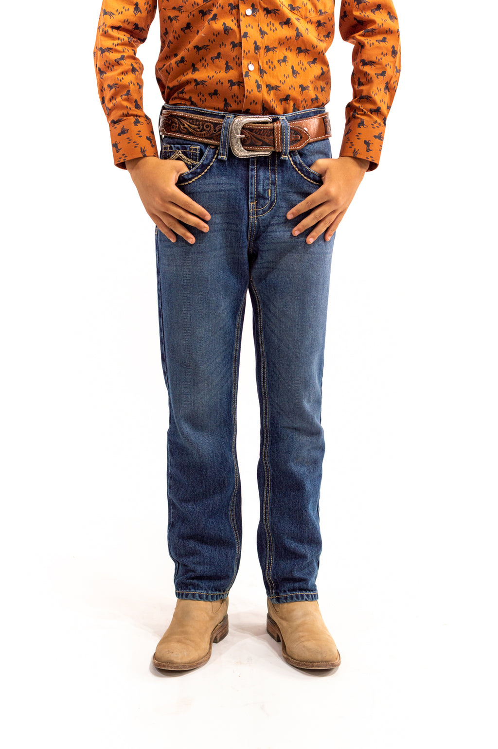 Jean Kids Azul Medio Claro/Doble Stone Dirty JKD002