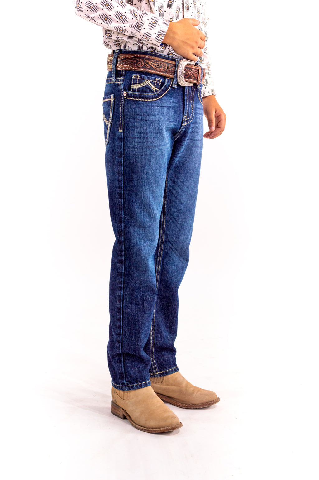 Jean Kids Straight Rígido Azul Oscuro/Dark Stone JK004