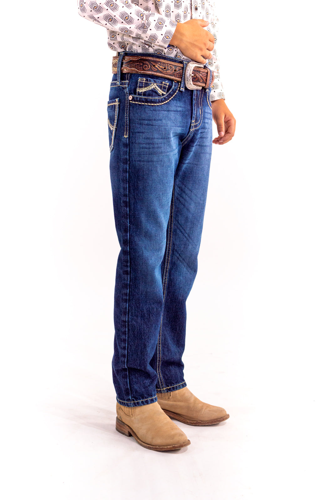 Jean Kids Straight Rígido Azul Oscuro/Dark Stone JK004