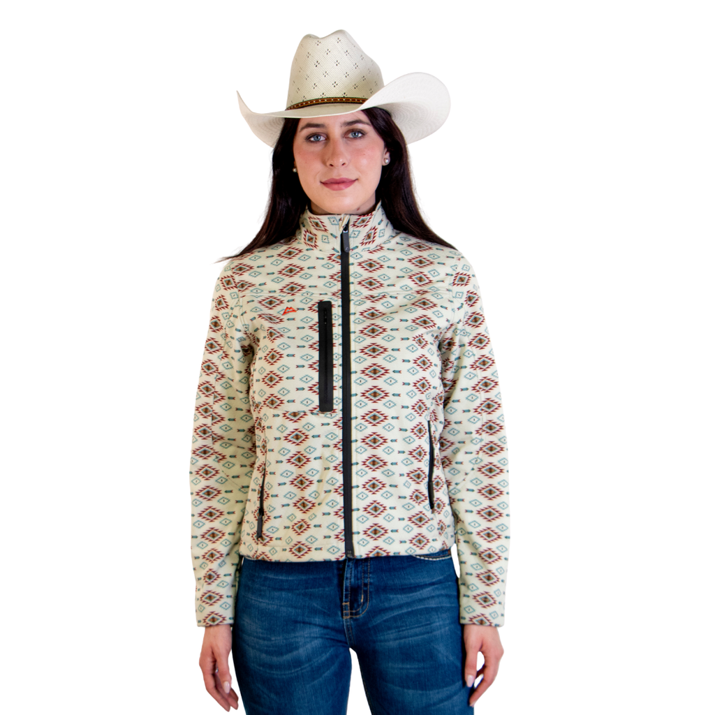 Chamarra Vaquera Tribal Flechas Beige